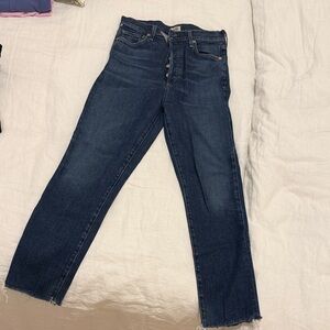 Citizens Of Humanity Dark Blue Straight Leg Jeans